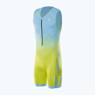Мъжки гащеризон за триатлон Synergy Elite Sleeveless Trisuit mint/yellow